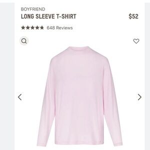SKIMS Boyfriend Long Sleeve Tee - Cherry Blossom